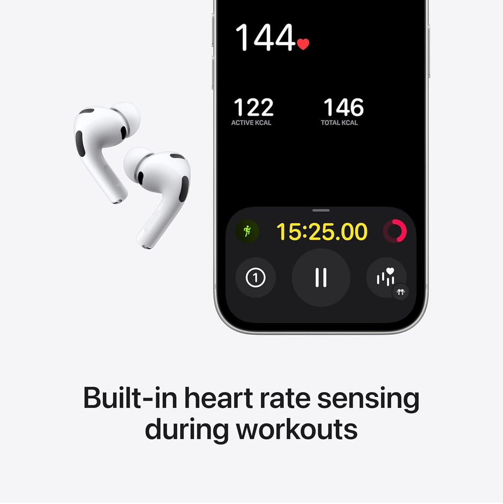 Refurbished Apple AirPods Pro 3 Wireless Earbuds with ANC, Spatial Audio, Heart Rate Sensor, Live Translation & USB-C Charging
