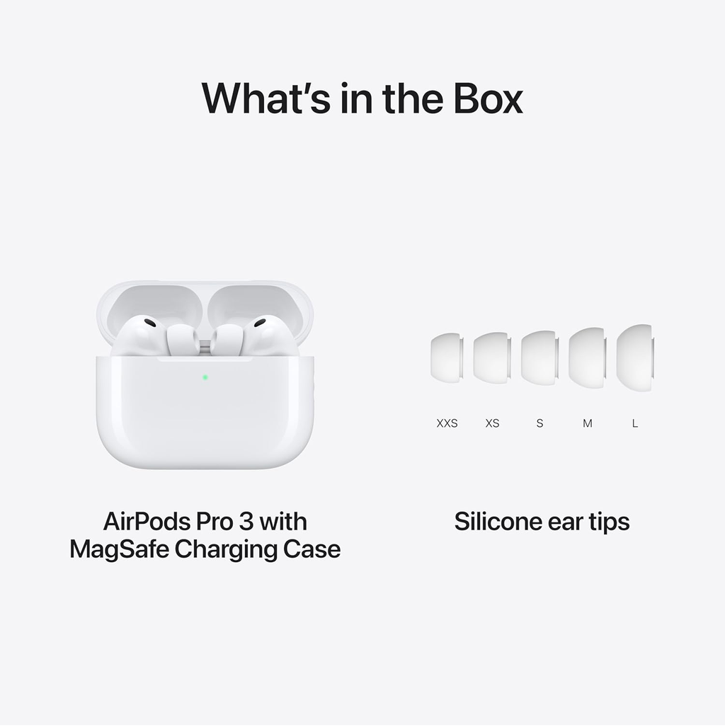 Refurbished Apple AirPods Pro 3 Wireless Earbuds with ANC, Spatial Audio, Heart Rate Sensor, Live Translation & USB-C Charging