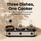 Stainless-Steel Triple Slow Cooker Buffet