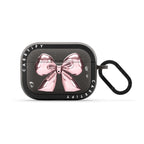 Metallic Pink Ribbon Earbuds Case