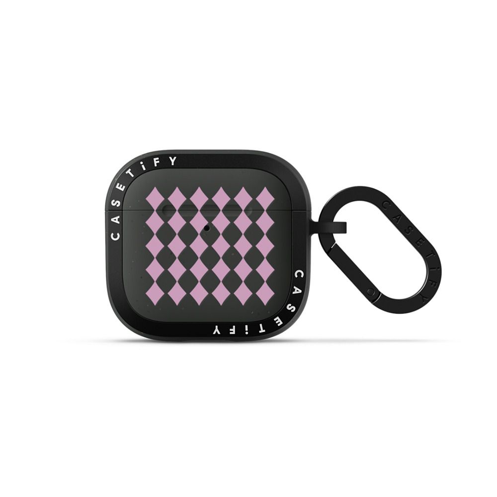 Pink Checks Earbuds Case
