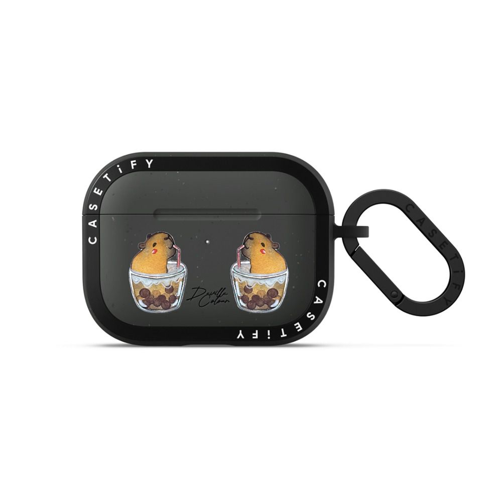 Capybara Boba Tea Earbuds Case