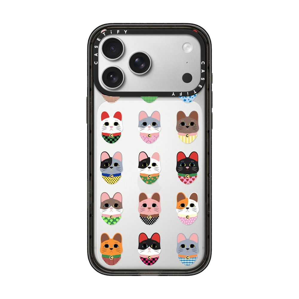 Lucky Cat Grid iPhone Case Secondary image