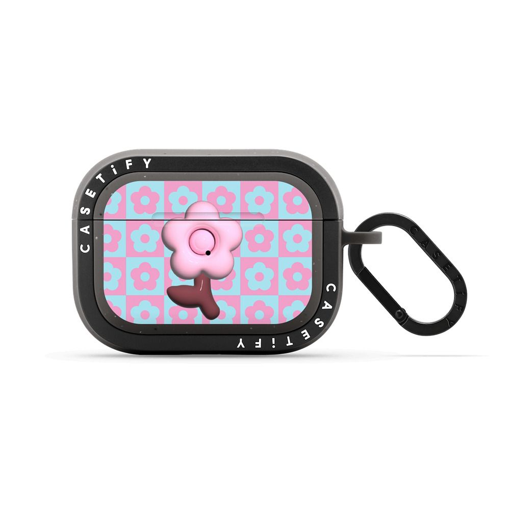 Floral Gingham Check Earbuds Case