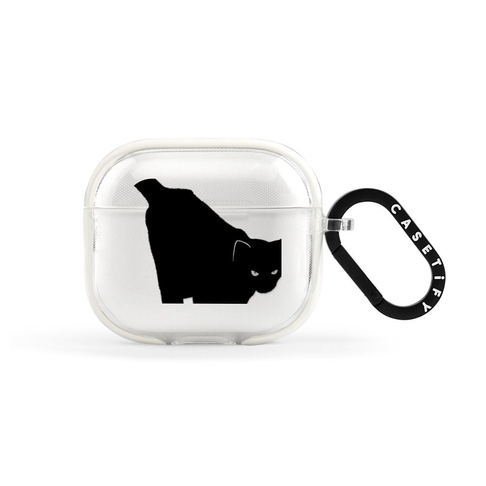 Spooky Black Cat Earbuds Case