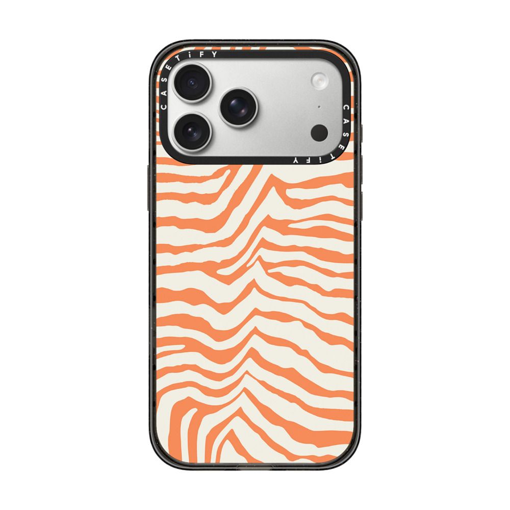 Zebra Stripe- Tangy Tango iPhone Case Main image