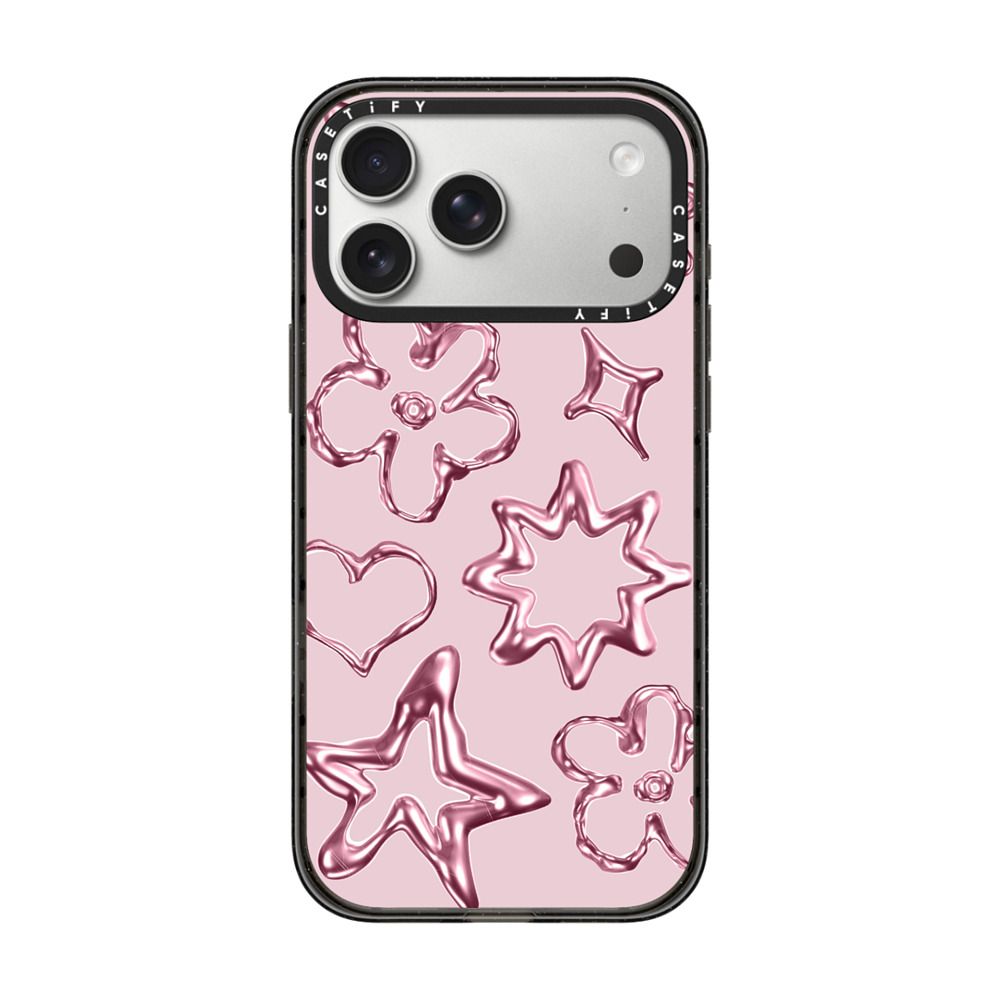 Chrome Doodles - Soft Blush iPhone Case Main image