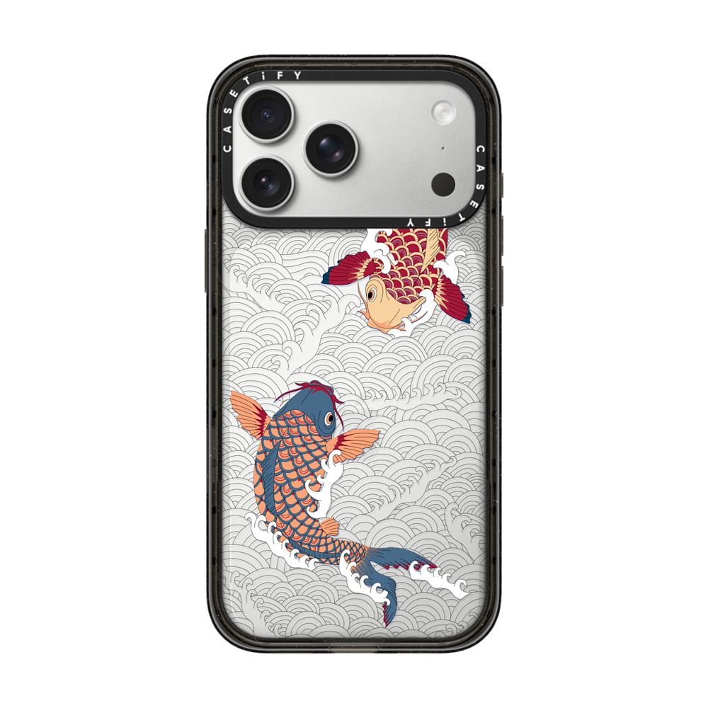 koi fish Japanese tattoo style transparent pattern iPhone Case Secondary image