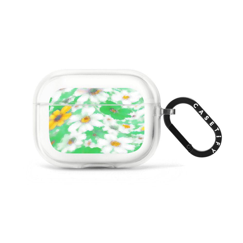 Floral Swirl - Green Earbuds Case