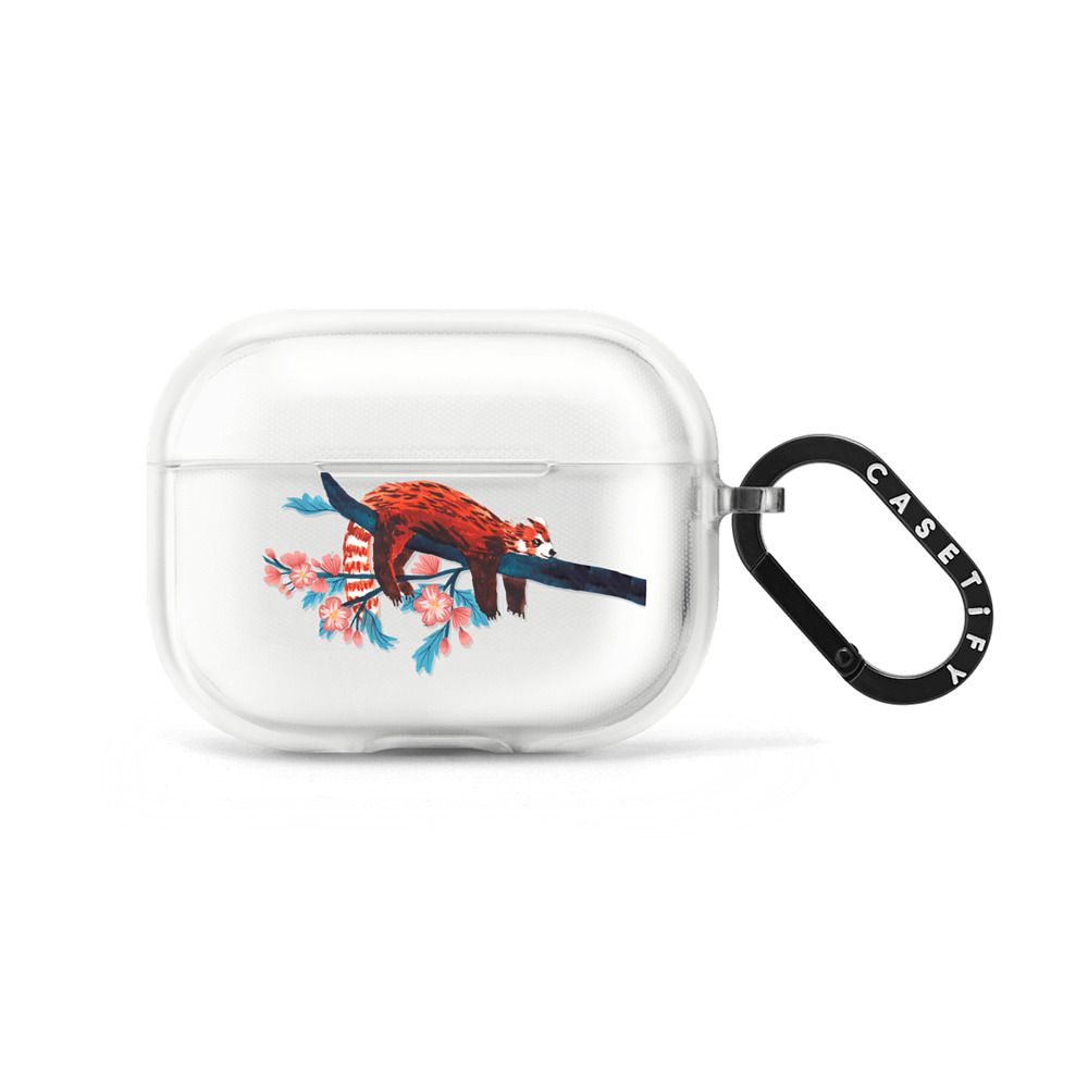 Red Panda Floral by Papio Press Earbuds Case
