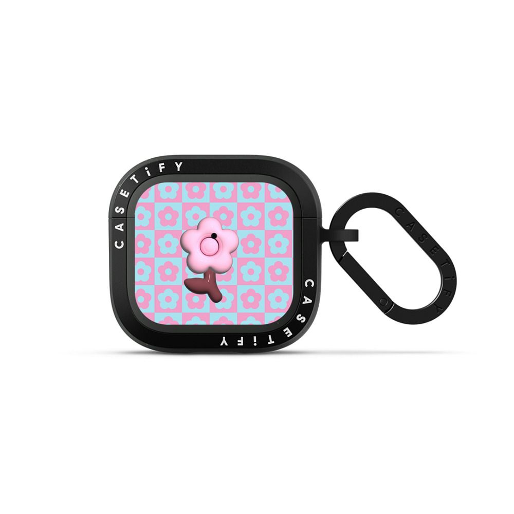Floral Gingham Check Earbuds Case