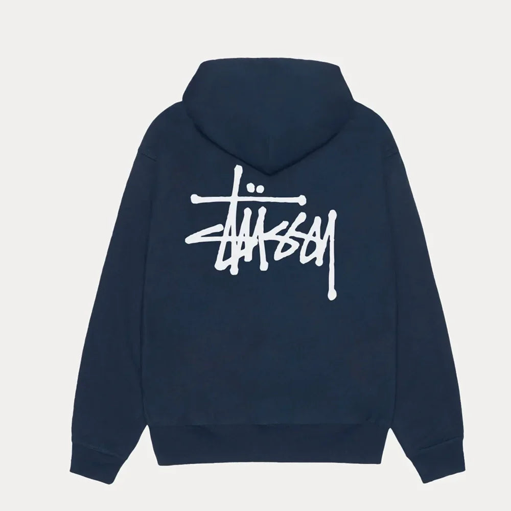 Basic Pullover Fleece Hoodie - basic navy blue hoodie
