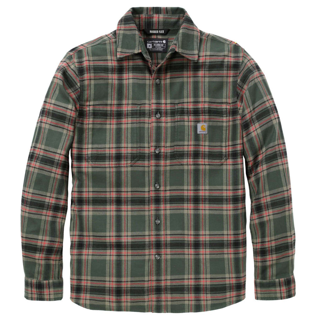 Carhartt Rugged Flex Relaxed Fit Midweight Flannel Long-Sleeve Plaid Shirt