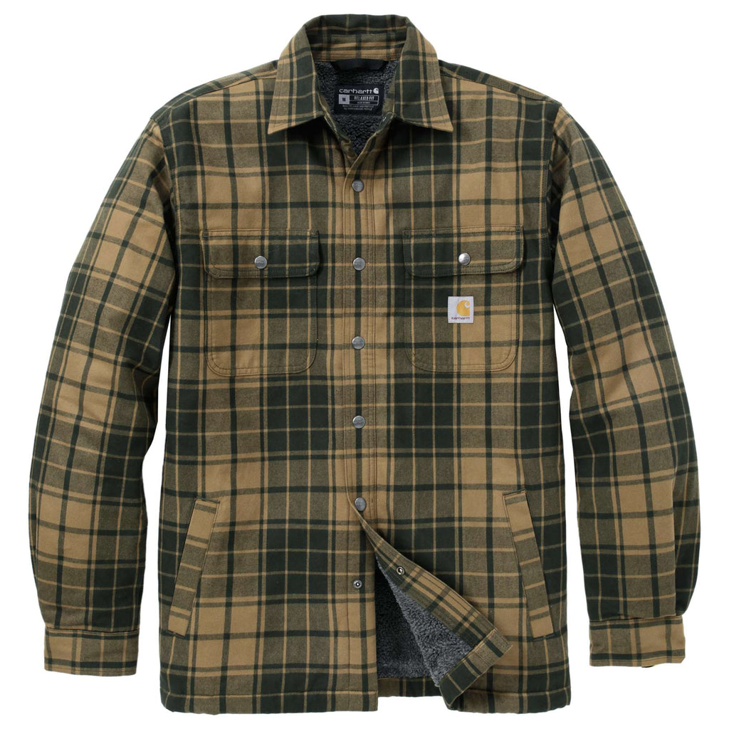 Carhartt Relaxed Fit Flannel Sherpa-Lined Shirt Jacket