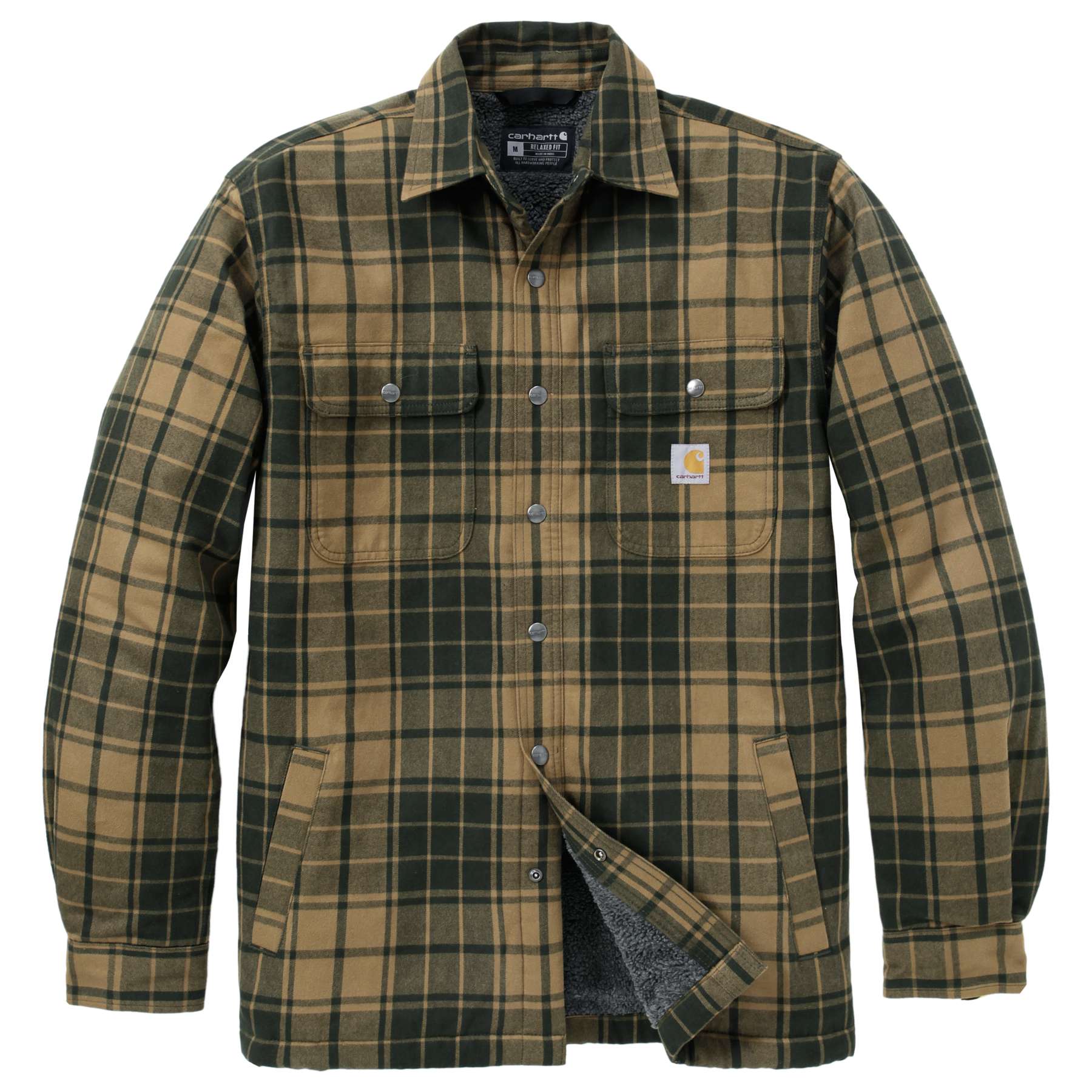 Carhartt Relaxed Fit Flannel Sherpa-Lined Shirt Jacket
