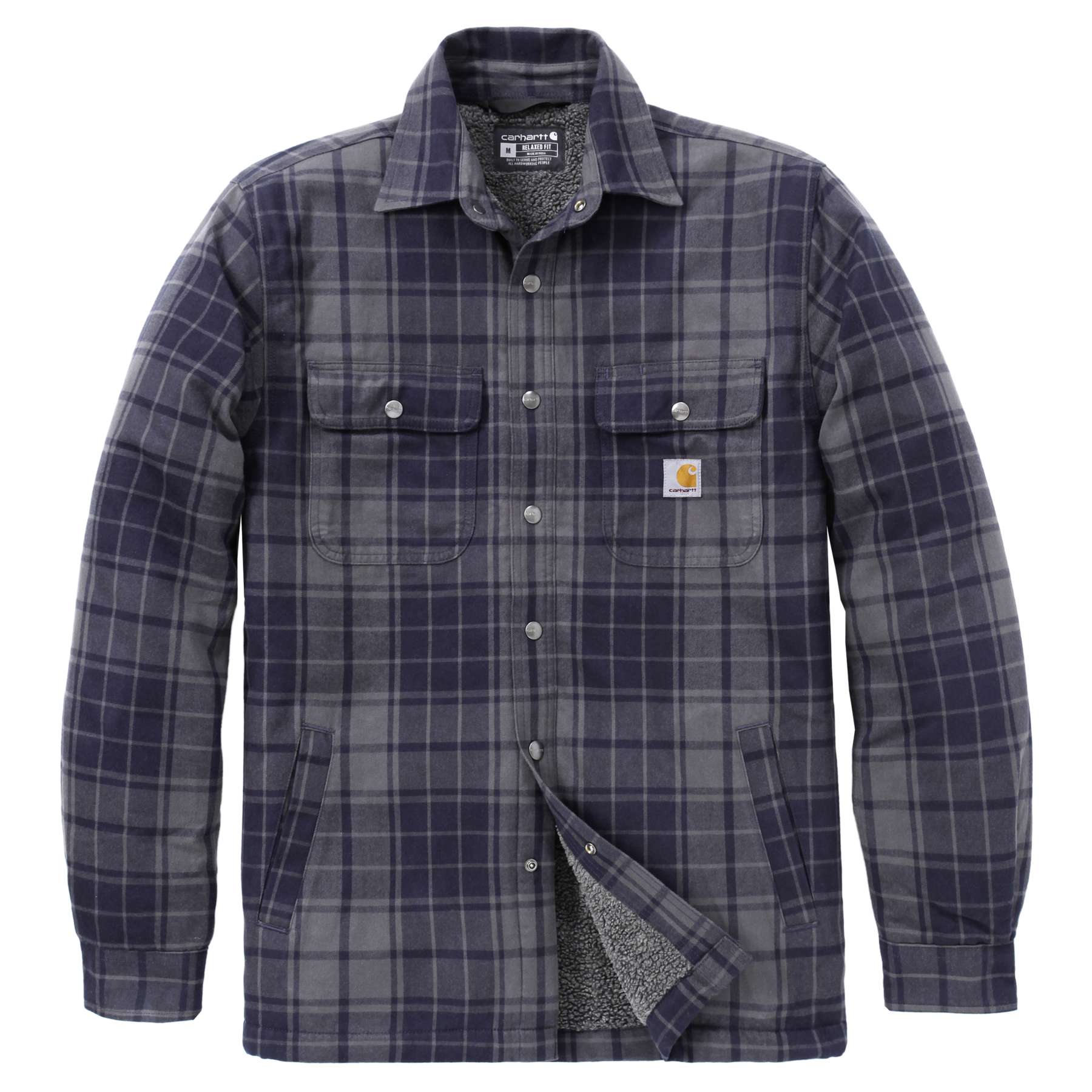 Carhartt Relaxed Fit Flannel Sherpa-Lined Shirt Jacket