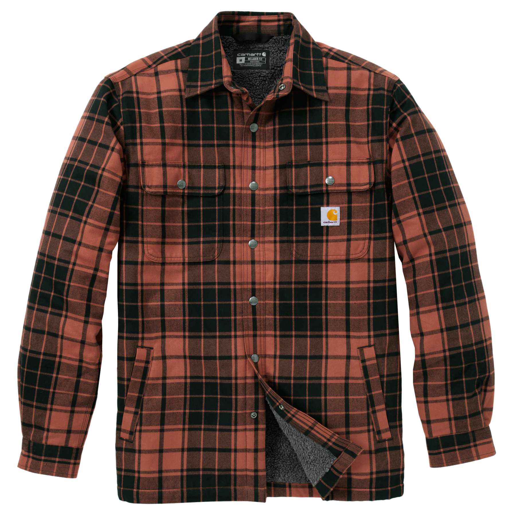 Carhartt Relaxed Fit Flannel Sherpa-Lined Shirt Jacket