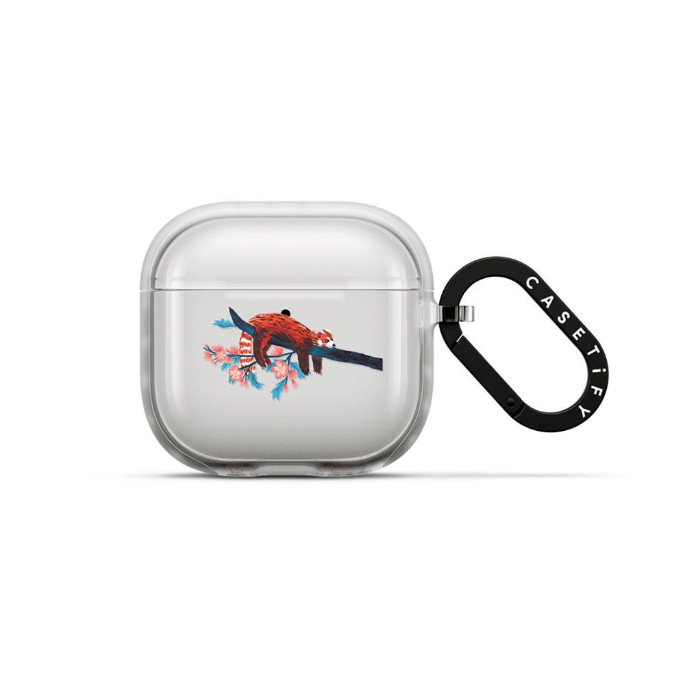 Red Panda Floral by Papio Press Earbuds Case