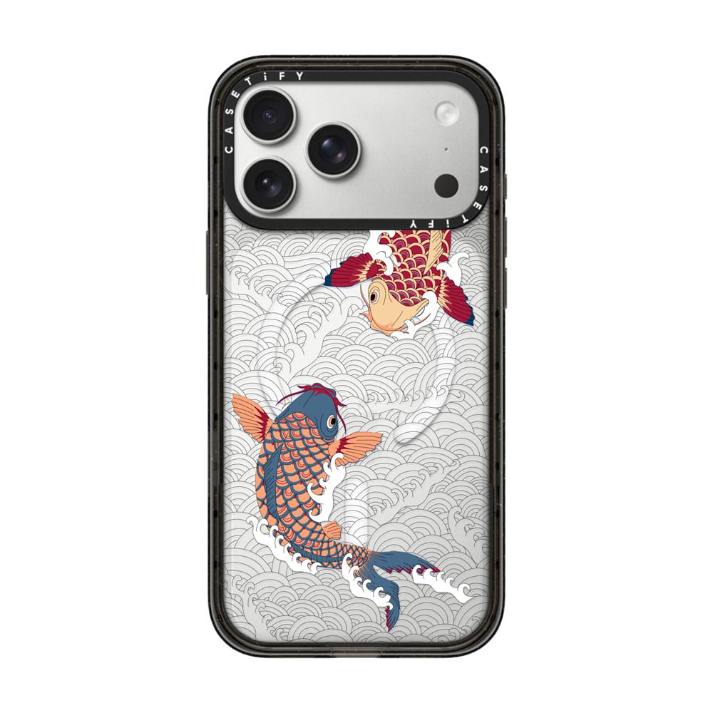koi fish Japanese tattoo style transparent pattern iPhone Case Main image
