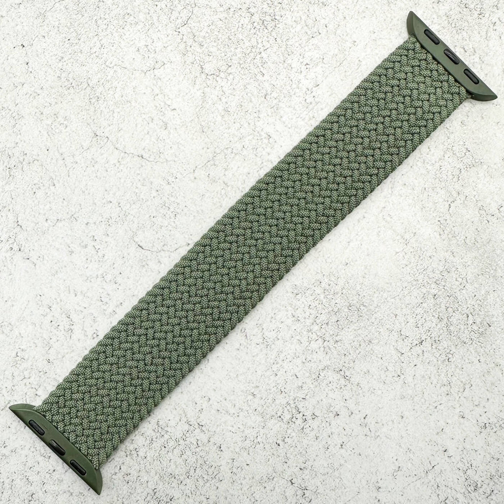 Braided Elastic Watch Strap For Apple Watch | ARMY GREEN