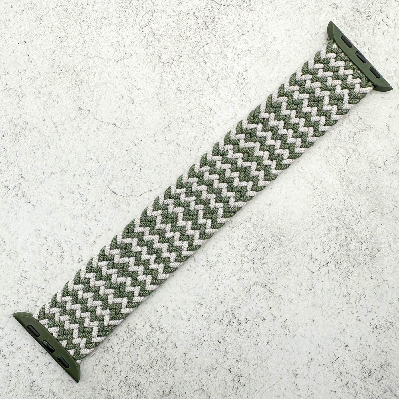 Braided Elastic Watch Strap For Apple Watch | MOSSY ROCK GREEN GREY