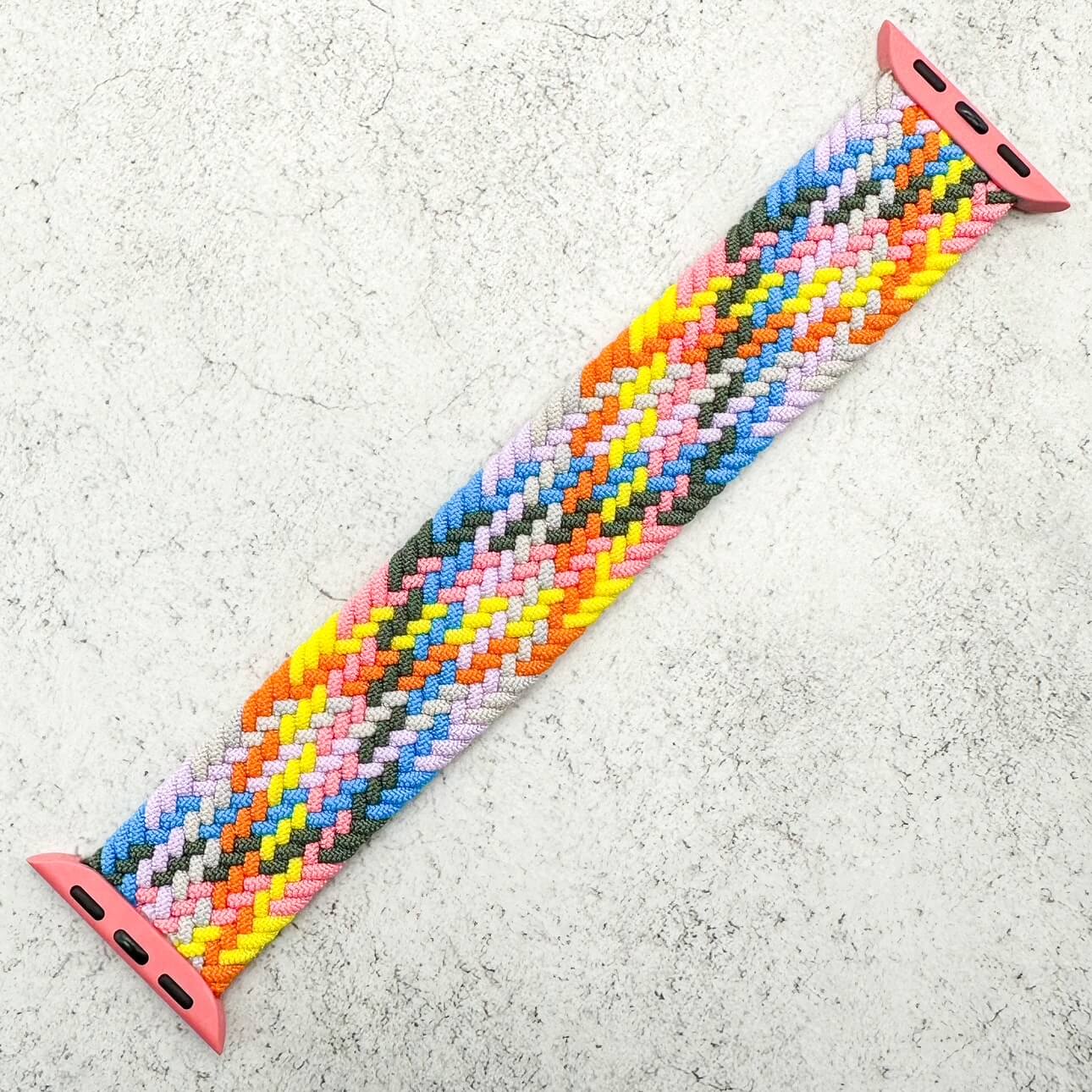 Braided Elastic Watch Strap For Apple Watch | PASTEL RAINBOW Secondary image
