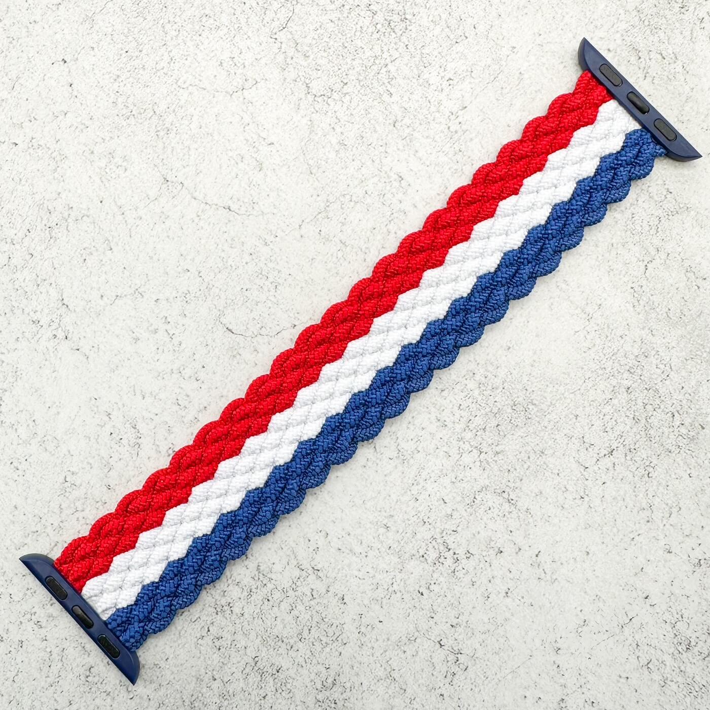 Braided Elastic Watch Strap For Apple Watch | RED WHITE BLUE "VIVE LA FRANCE!" Secondary image