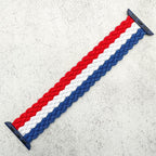Braided Elastic Watch Strap For Apple Watch | RED WHITE BLUE "VIVE LA FRANCE!"