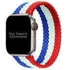 Braided Elastic Watch Strap For Apple Watch | RED WHITE BLUE "VIVE LA FRANCE!"