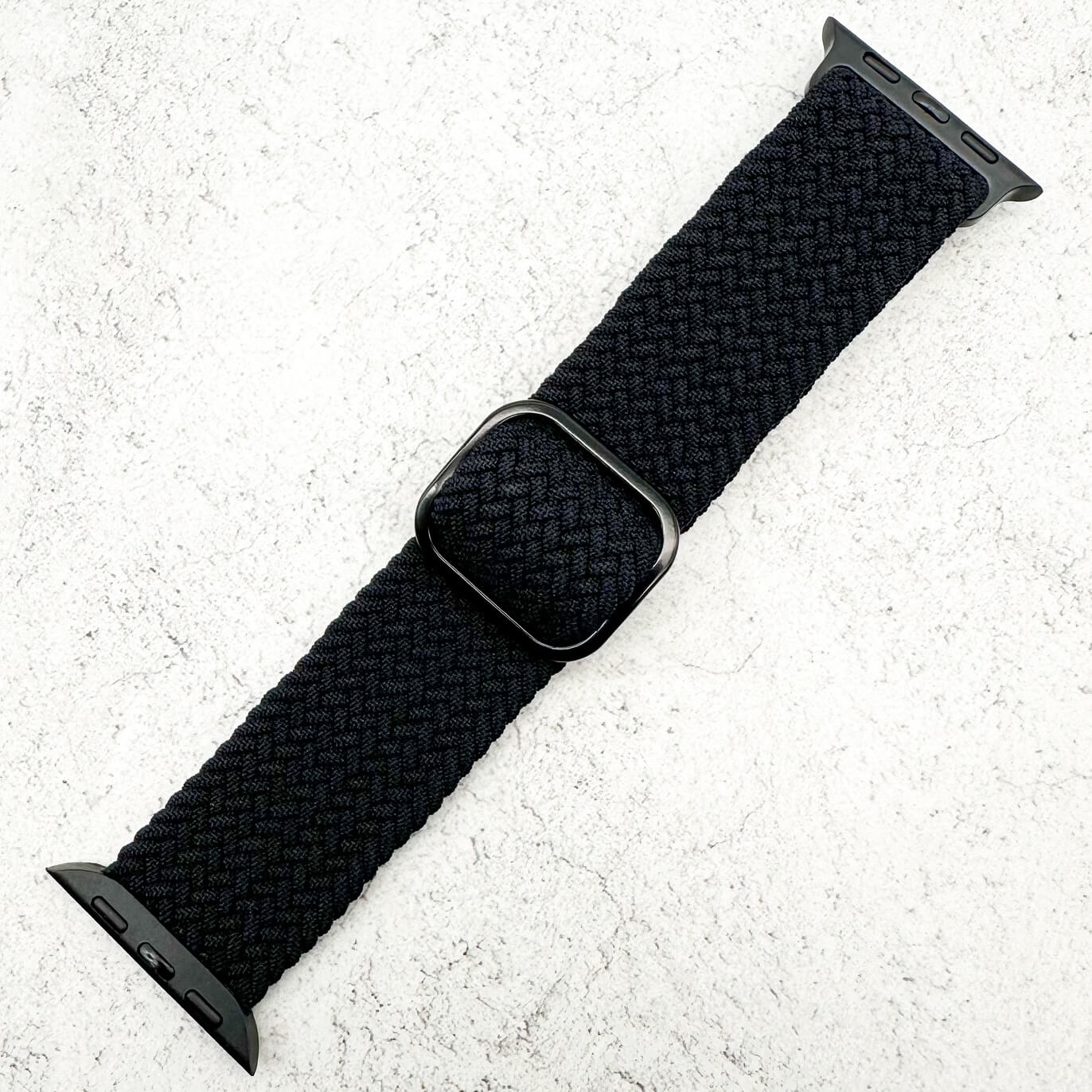 Braided Elastic Watch Strap With Buckle For Apple Watch | BLACK