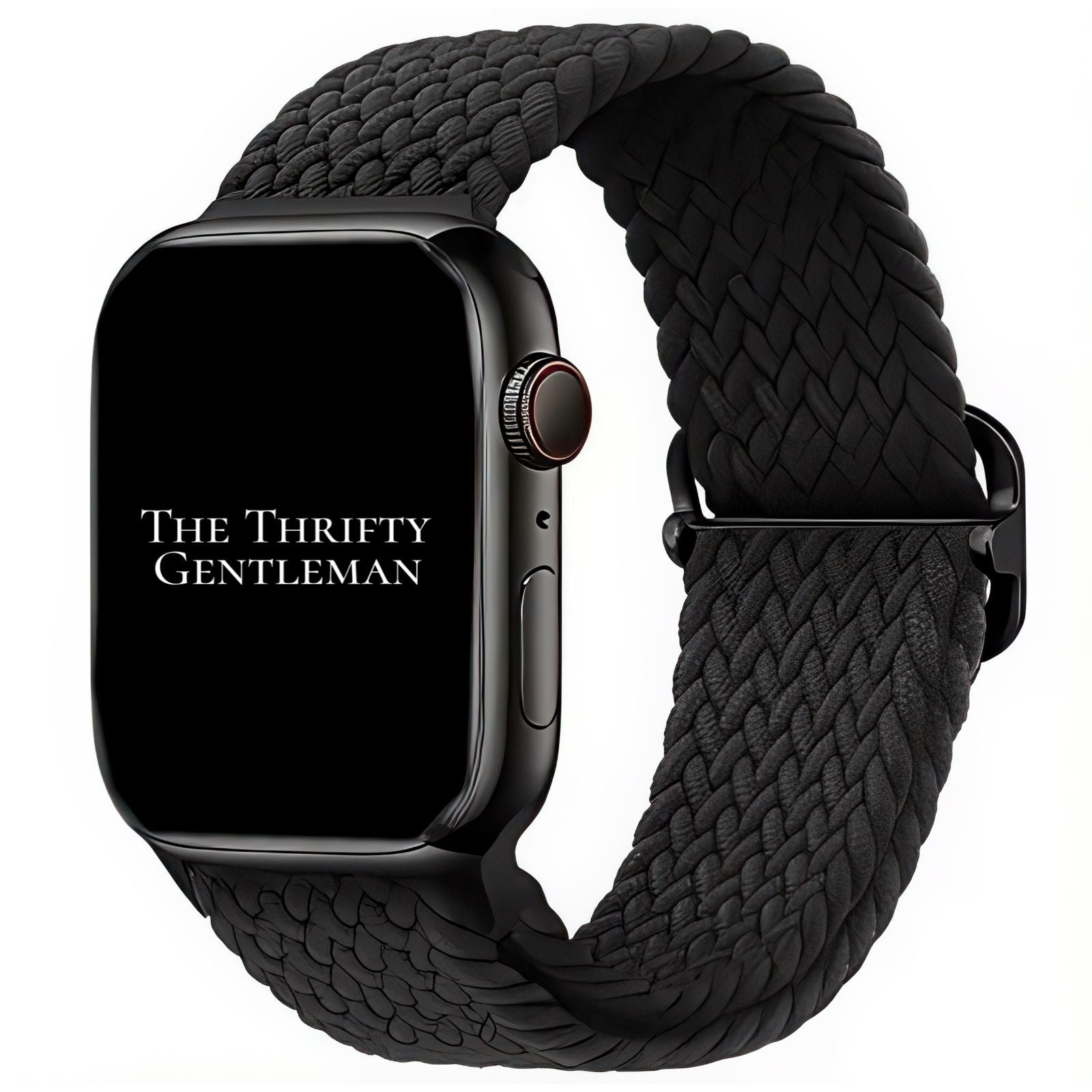 Braided Elastic Watch Strap With Buckle For Apple Watch | BLACK