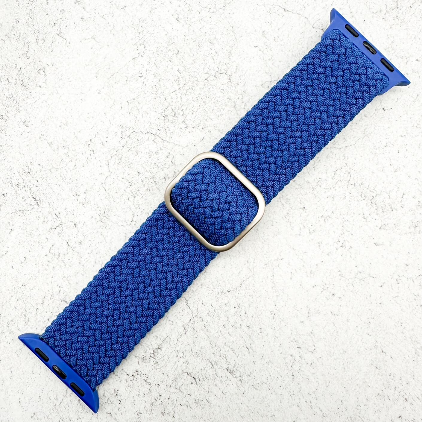 Braided Elastic Watch Strap With Buckle For Apple Watch | BLUE