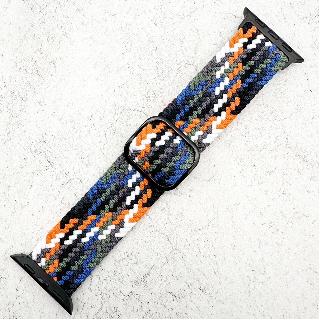 Braided Elastic Watch Strap With Buckle For Apple Watch | DENIM BLUE