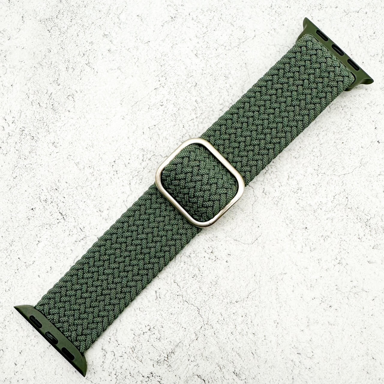 Braided Elastic Watch Strap With Buckle For Apple Watch | OLIVE GREEN