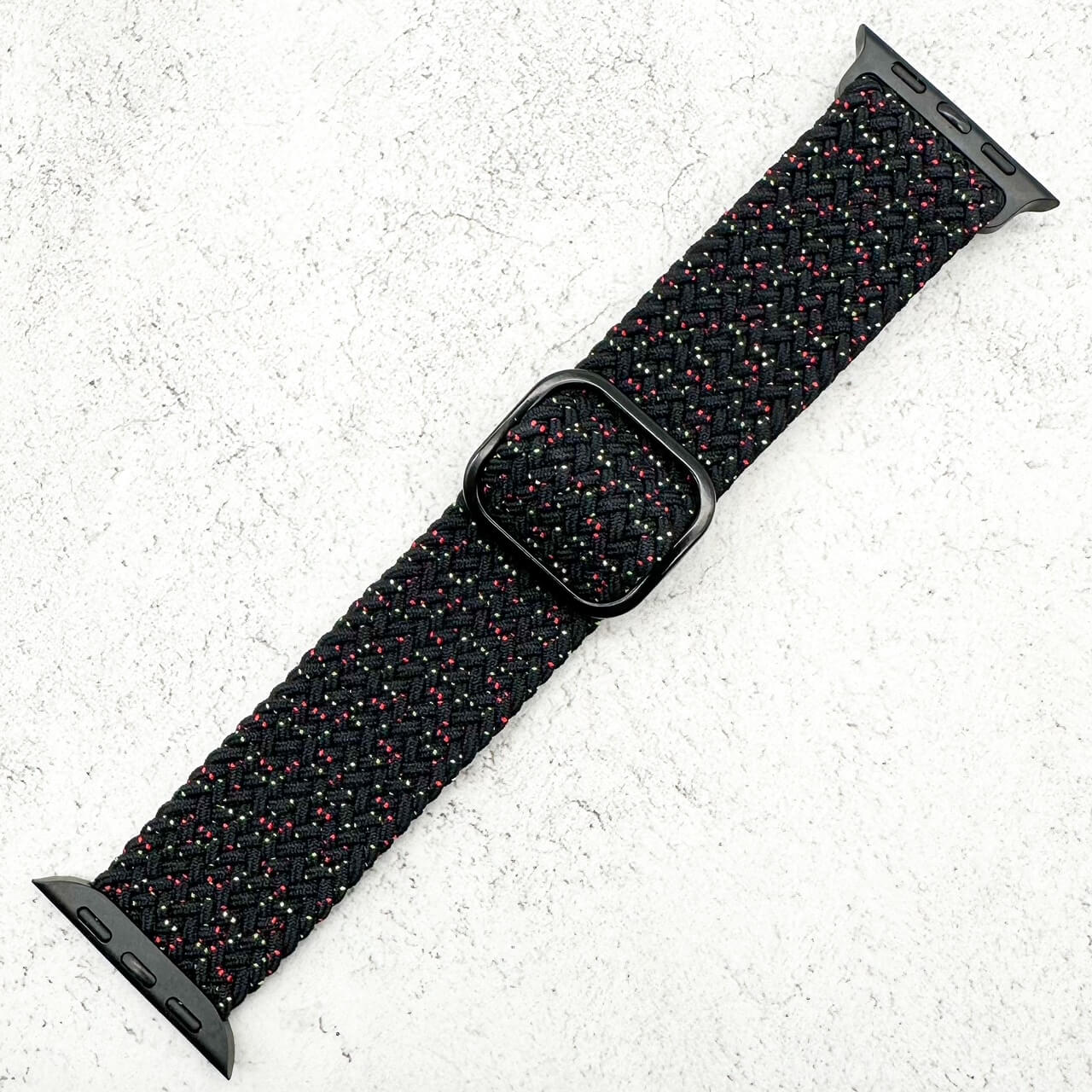 Braided Elastic Watch Strap With Buckle For Apple Watch | STARRY SKY BLACK Secondary image