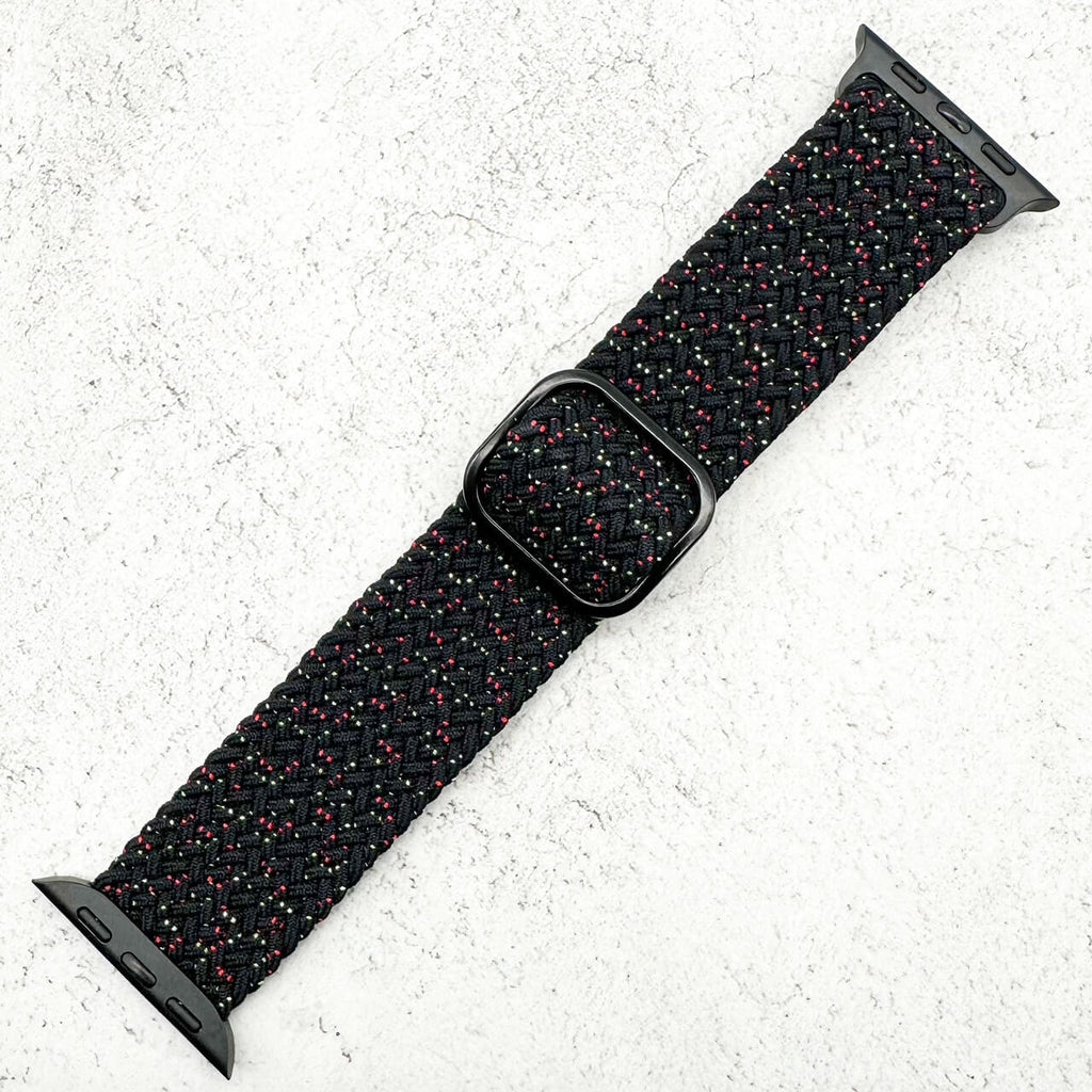 Braided Elastic Watch Strap With Buckle For Apple Watch | STARRY SKY BLACK