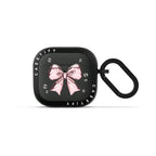 Metallic Pink Ribbon Earbuds Case