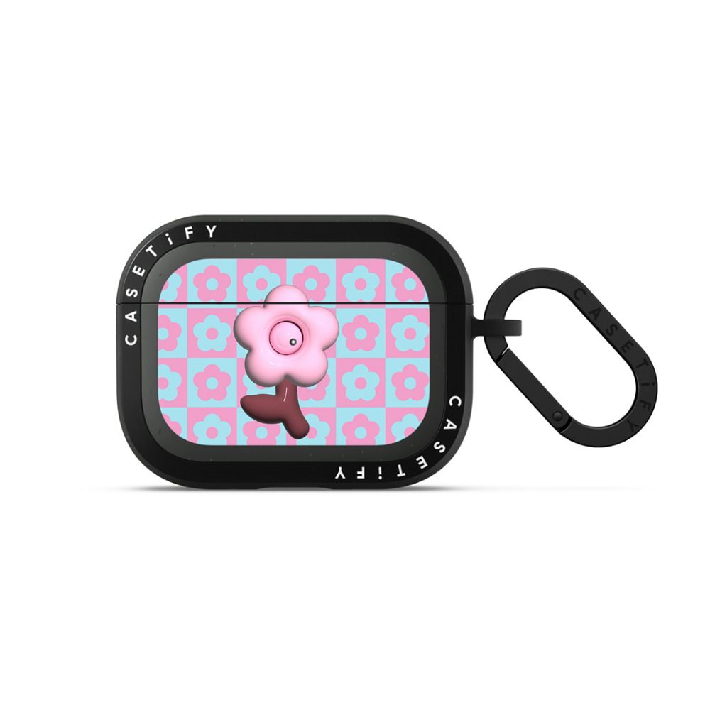 Floral Gingham Check Earbuds Case