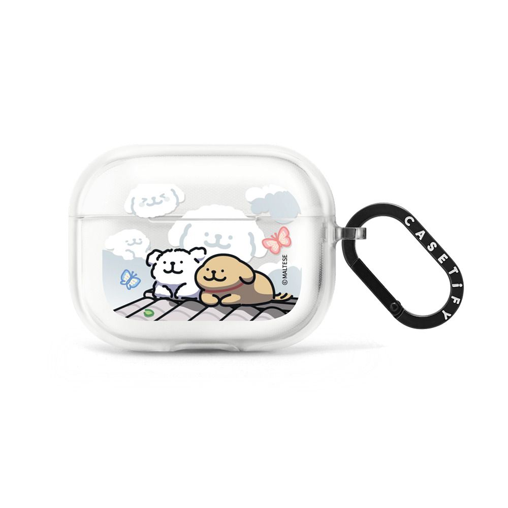 Maltese Lazy Clouds Earbuds Case Secondary image