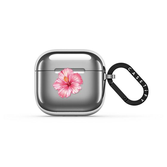 Pink Hibiscus Earbuds Case