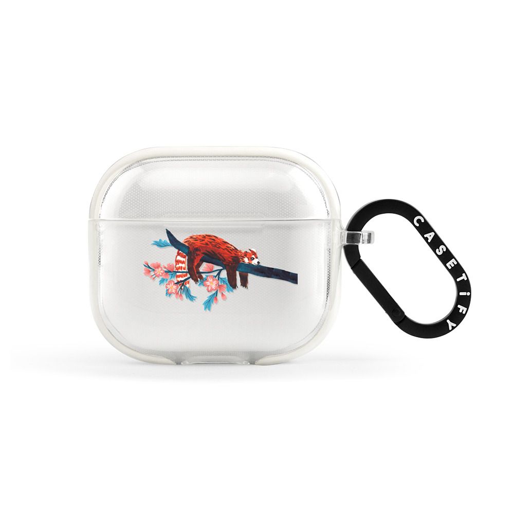 Red Panda Floral by Papio Press Earbuds Case