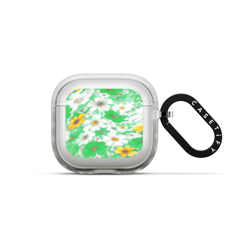 Floral Swirl - Green Earbuds Case