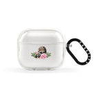 Leopard with peonies Earbuds Case