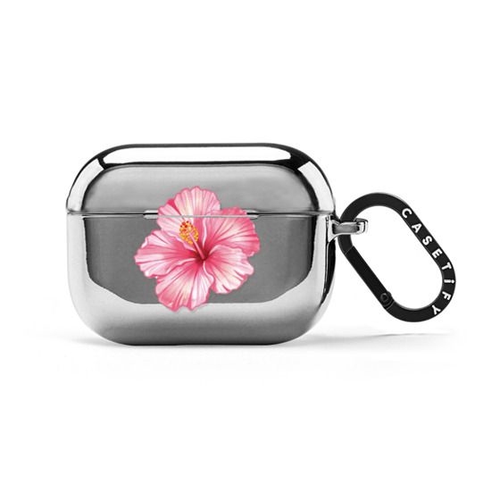 Pink Hibiscus Earbuds Case
