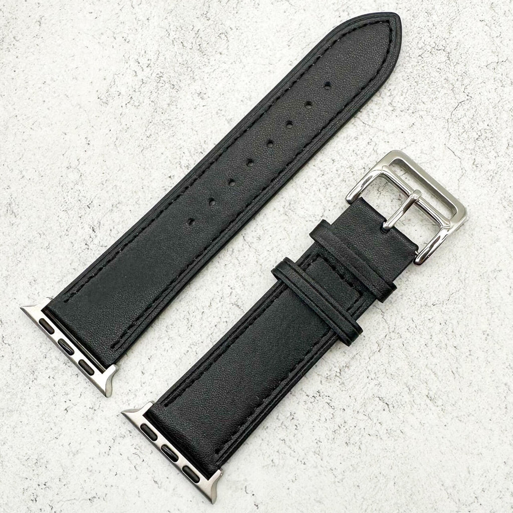 Genuine Leather Watch Strap For Apple Watch | CARBON BLACK