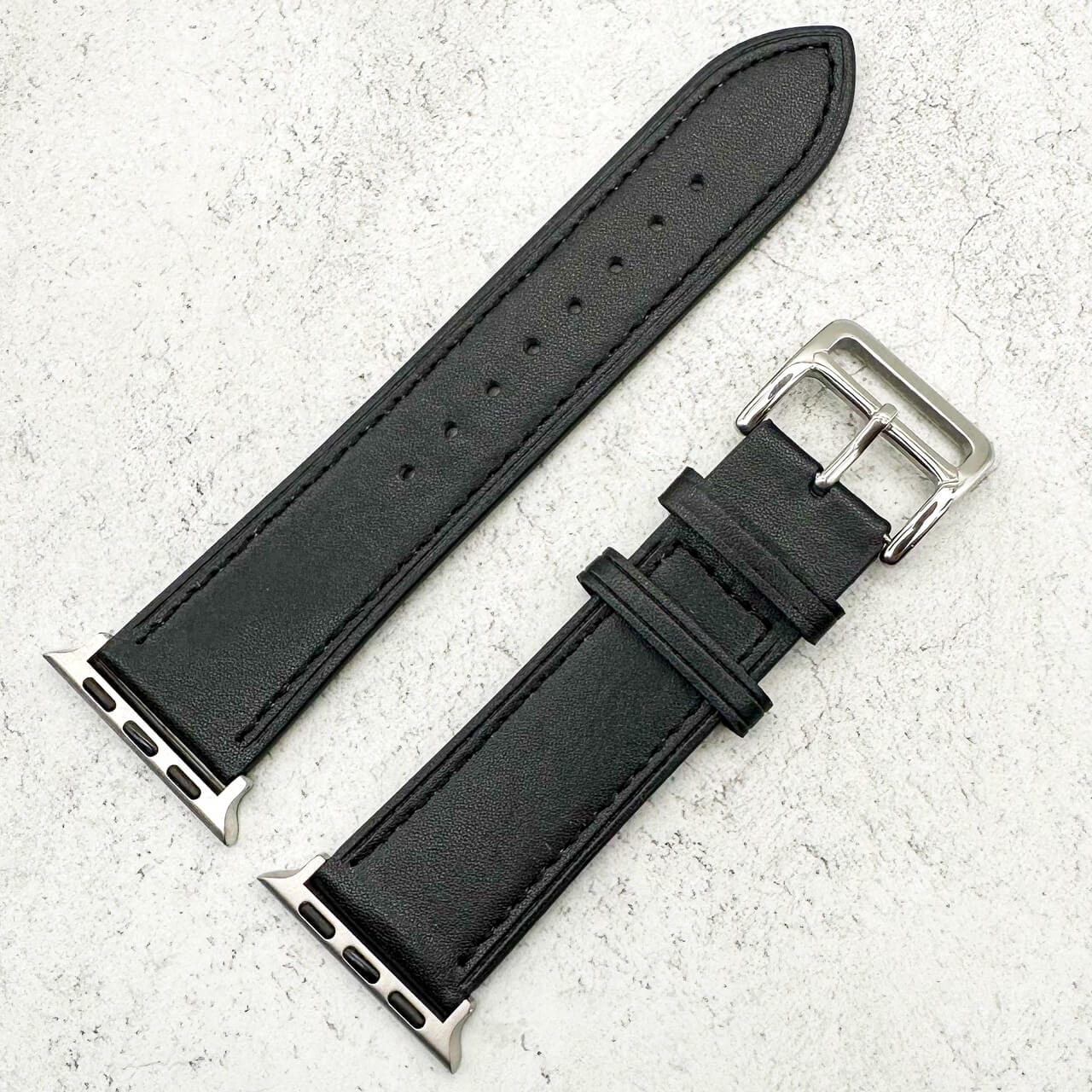 Genuine Leather Watch Strap For Apple Watch | CARBON BLACK