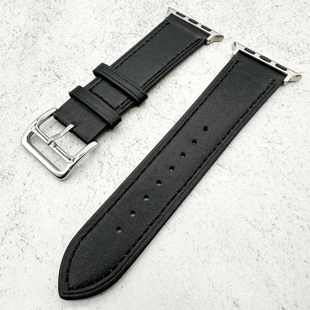 Genuine Leather Watch Strap For Apple Watch | CARBON BLACK