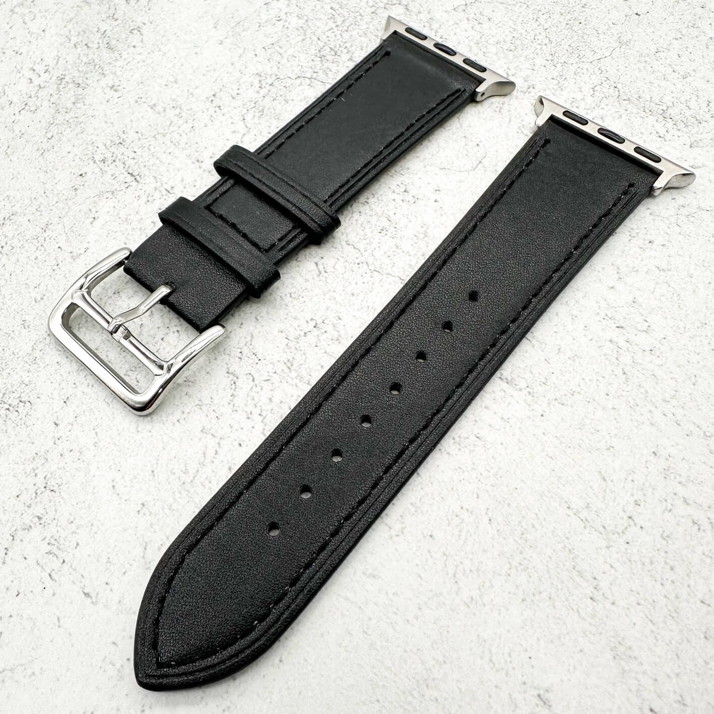 Genuine Leather Watch Strap For Apple Watch | CARBON BLACK