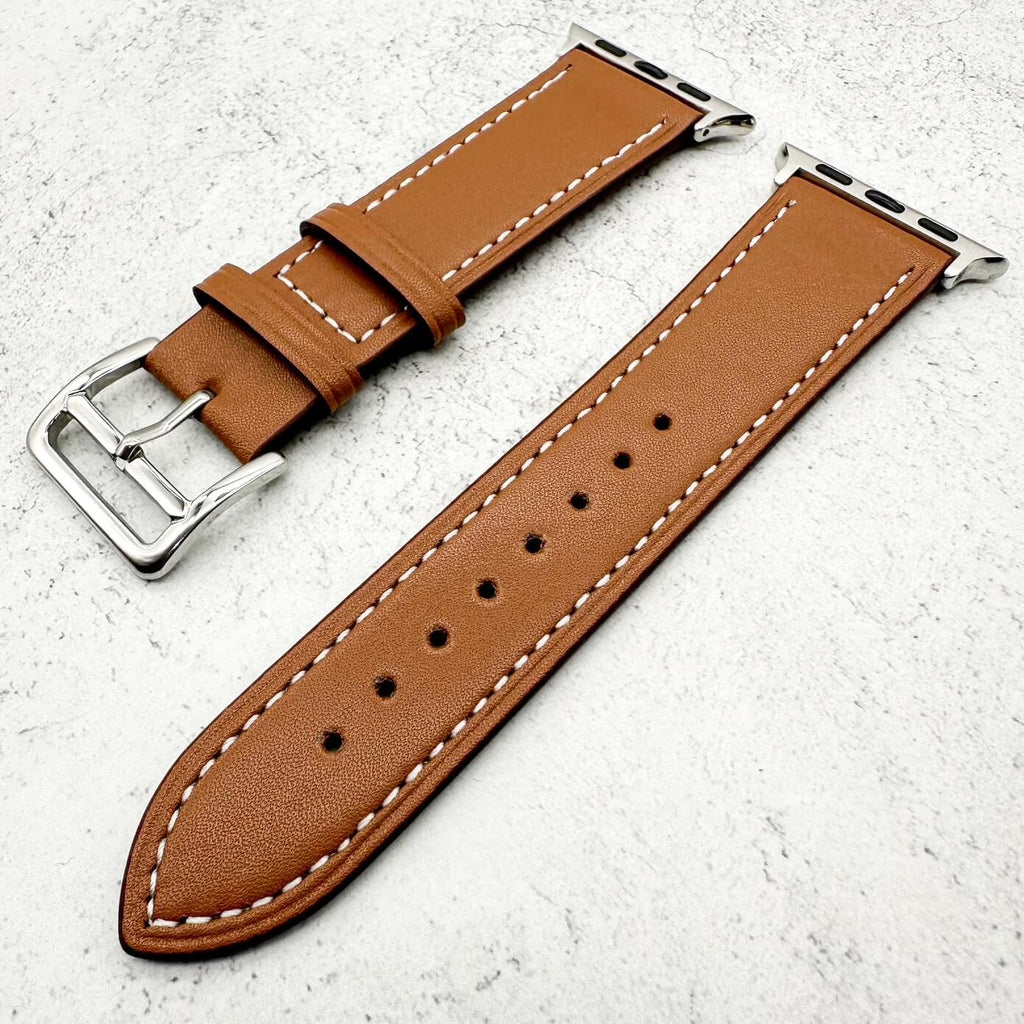 Genuine Leather Watch Strap For Apple Watch | TAN BROWN