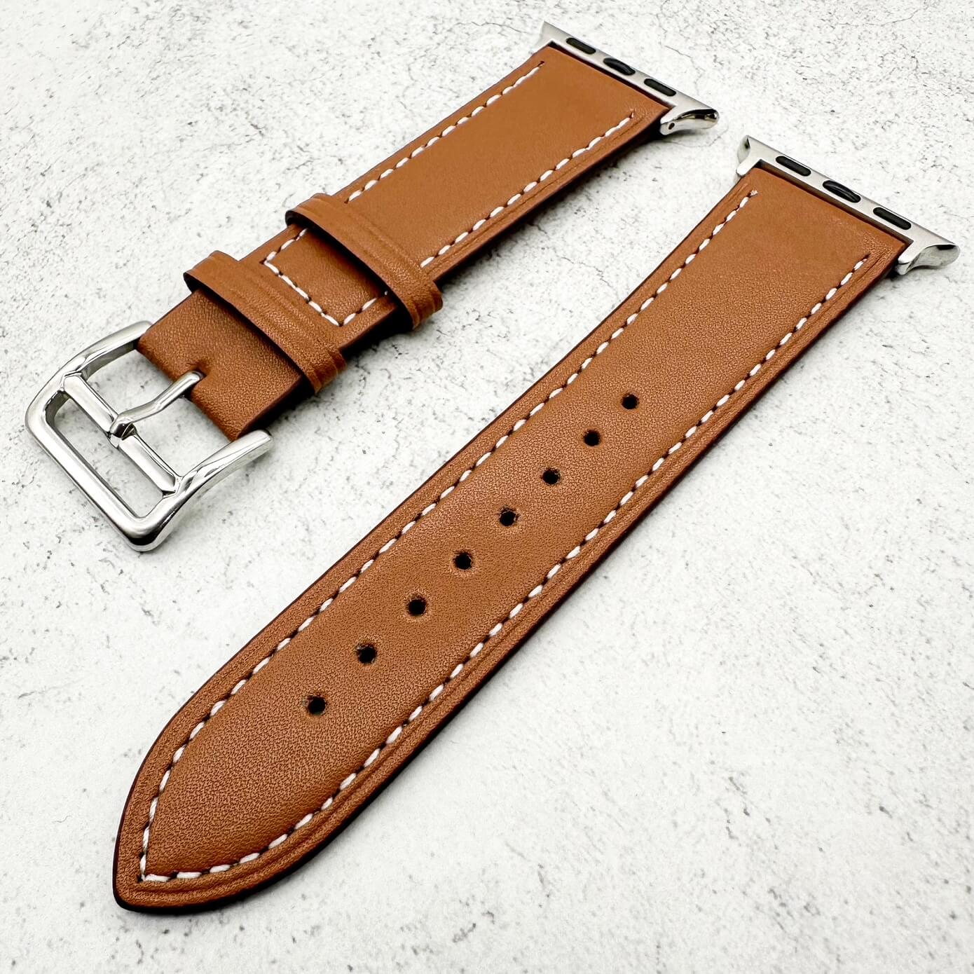 Genuine Leather Watch Strap For Apple Watch | TAN BROWN